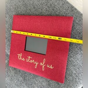 Red Fabric Memory Book / Photo Album - "The Story of Us" 12x12